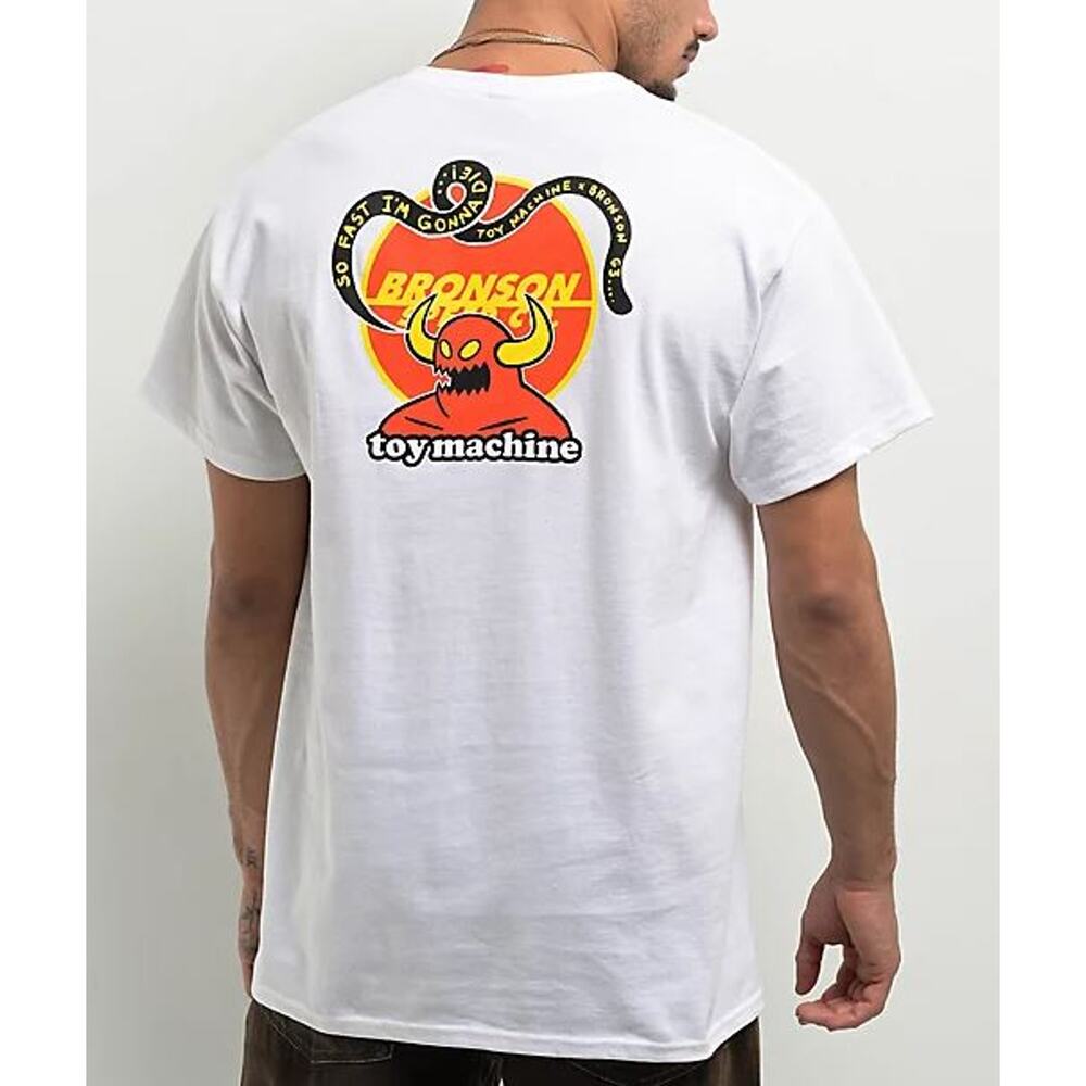 NWT! Bronson x Toy Machine White T-Shirt‎ MEDIUM